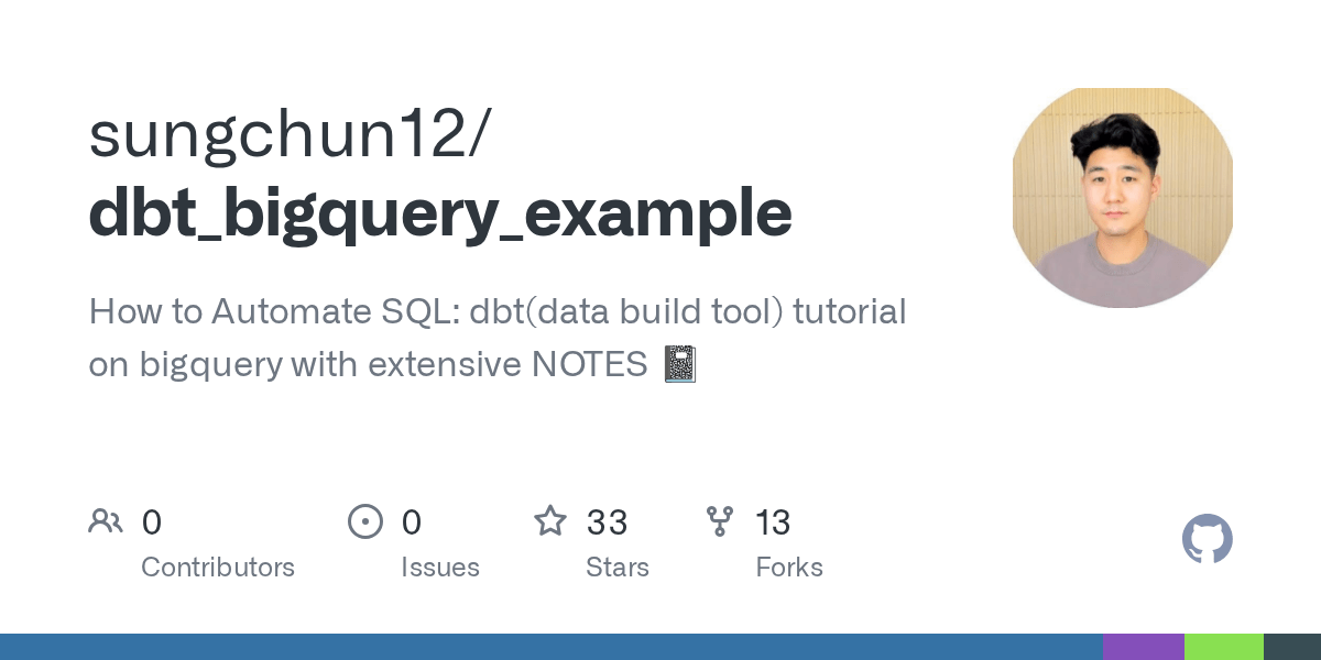 GitHub sungchun12/dbt_bigquery_example How to Automate SQL dbt(data