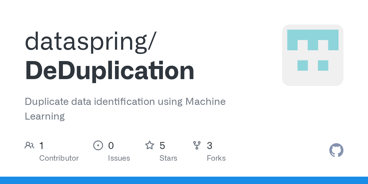 GitHub dataspring/DeDuplication Duplicate data identification using