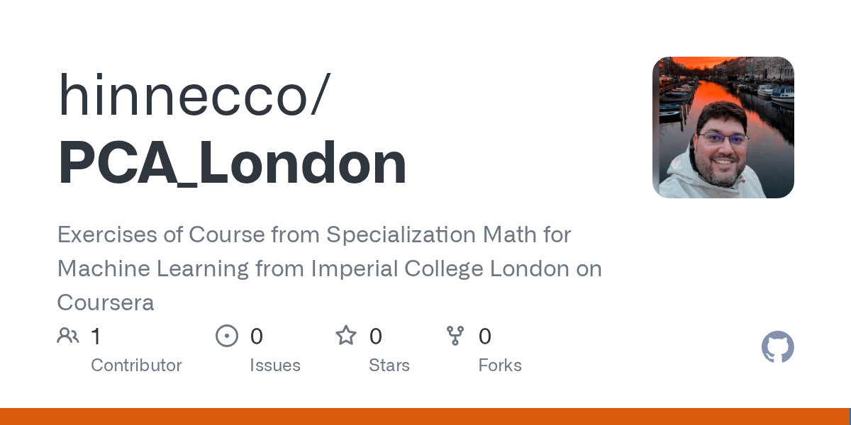 GitHub hinnecco/PCA_London Exercises of Course from Specialization
