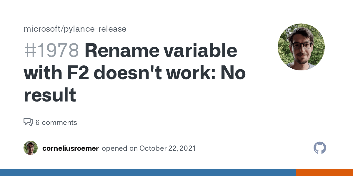 Rename variable with F2 doesn't work No result · Issue 1978