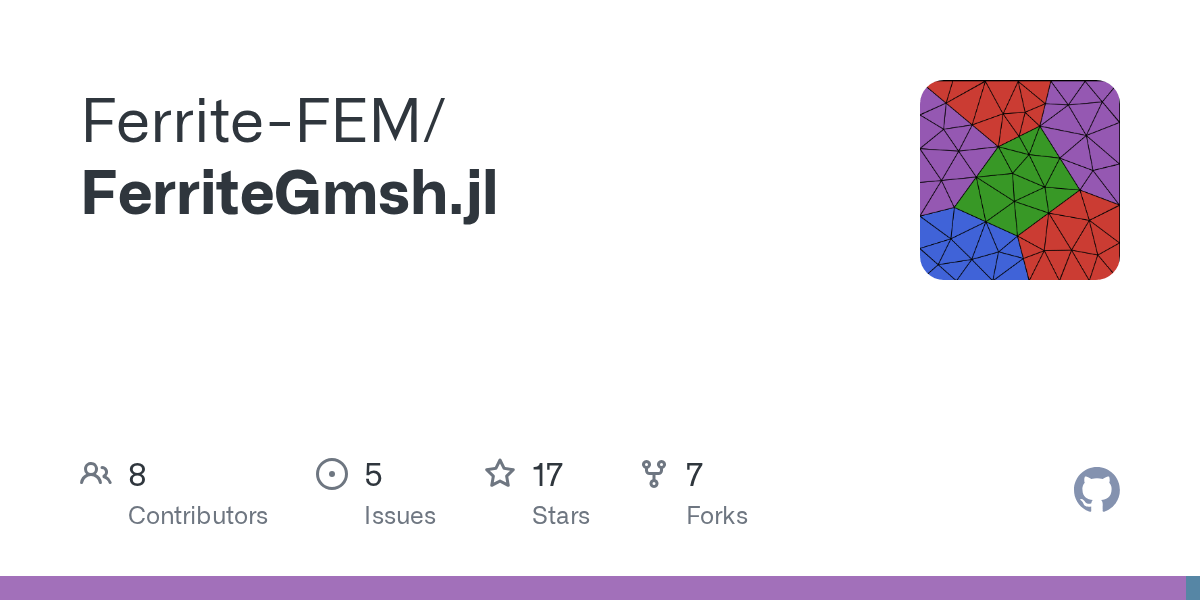 GitHub FerriteFEM/FerriteGmsh.jl