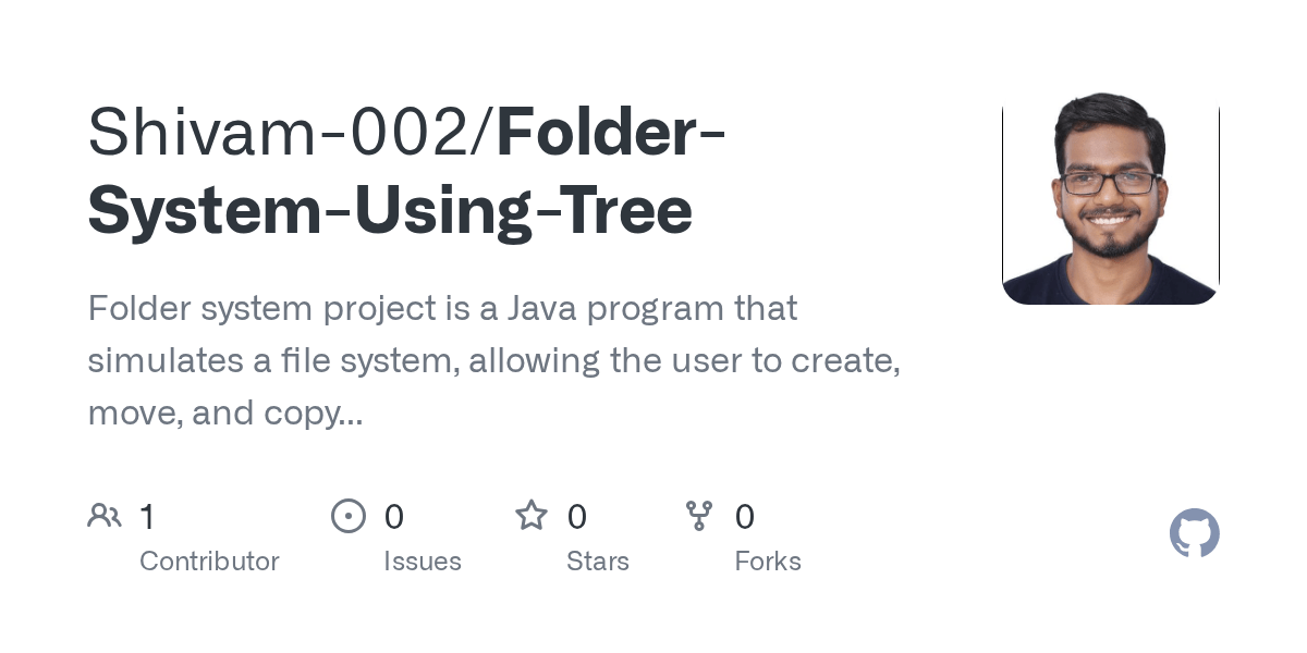 GitHub Shivam002/FolderSystemUsingTree Folder system project is