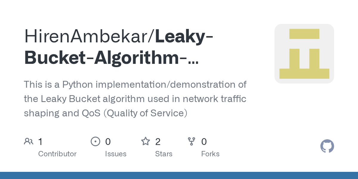 GitHub HirenAmbekar/LeakyBucketAlgorithmDemonstration This is a