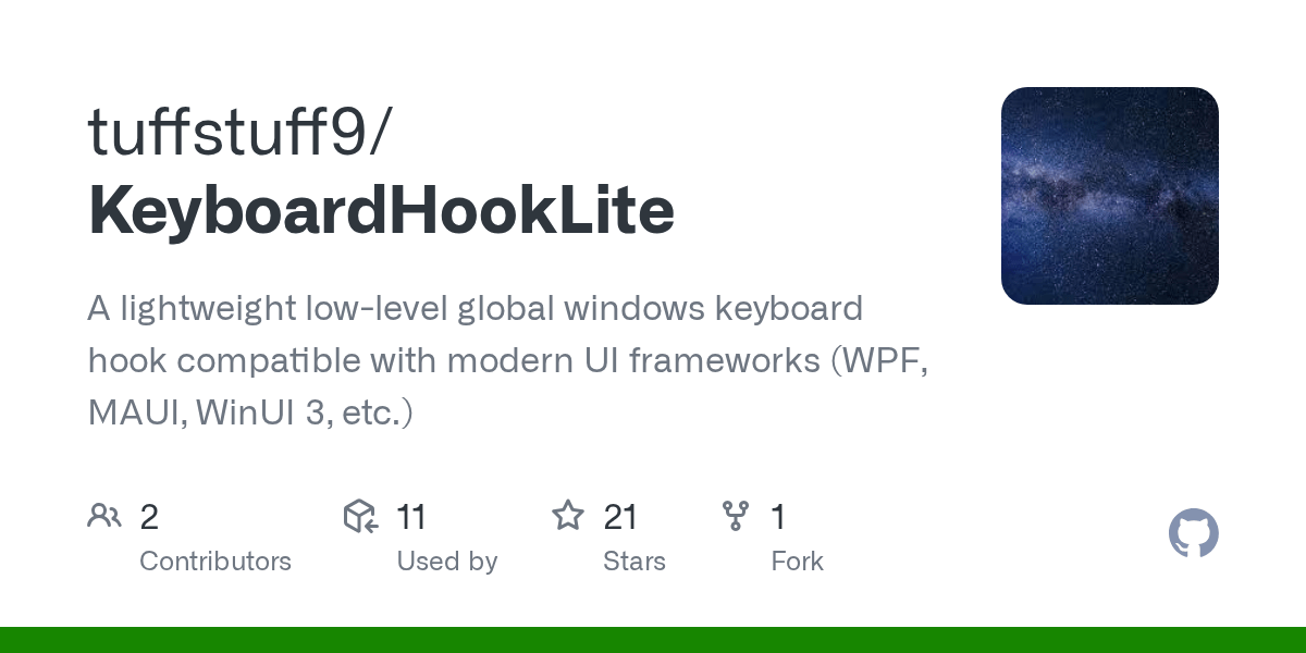 GitHub tuffstuff9/KeyboardHookLite A lightweight lowlevel global