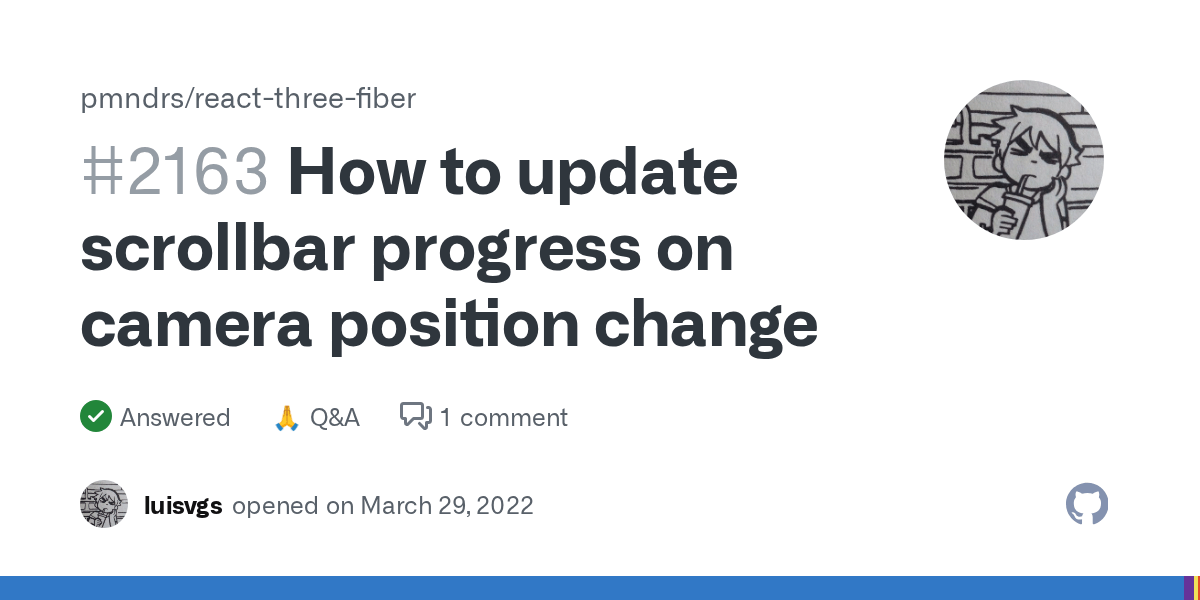How to update scrollbar progress on camera position change · pmndrs