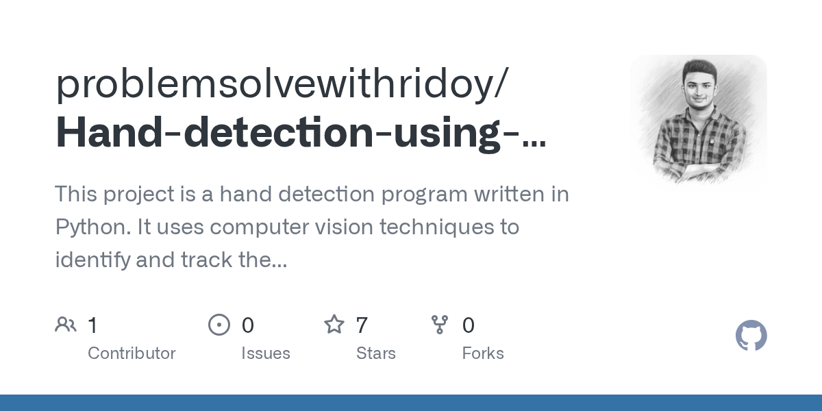 GitHub problemsolvewithridoy/Handdetectionusingpythonandcvzone