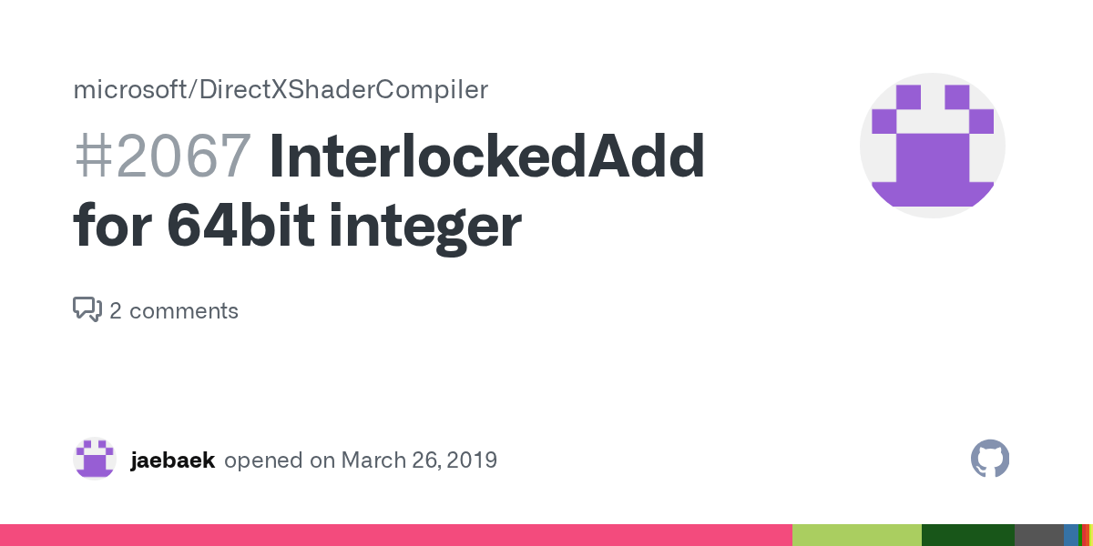 InterlockedAdd for 64bit integer · Issue 2067 · microsoft