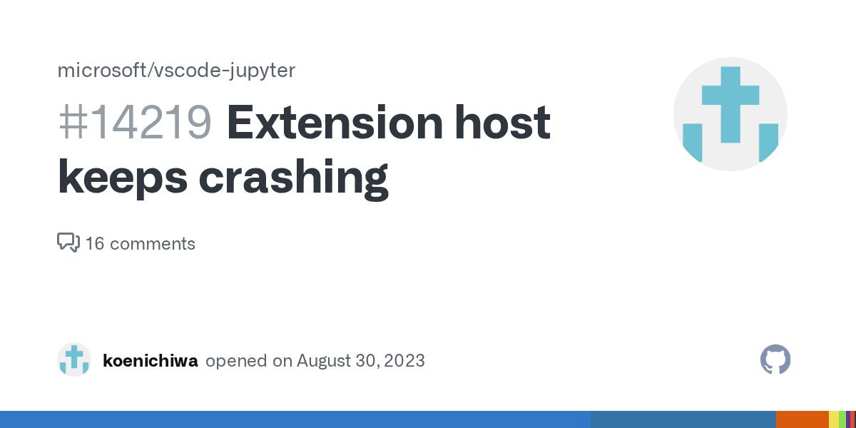Extension host keeps crashing · Issue 14219 · microsoft/vscodejupyter