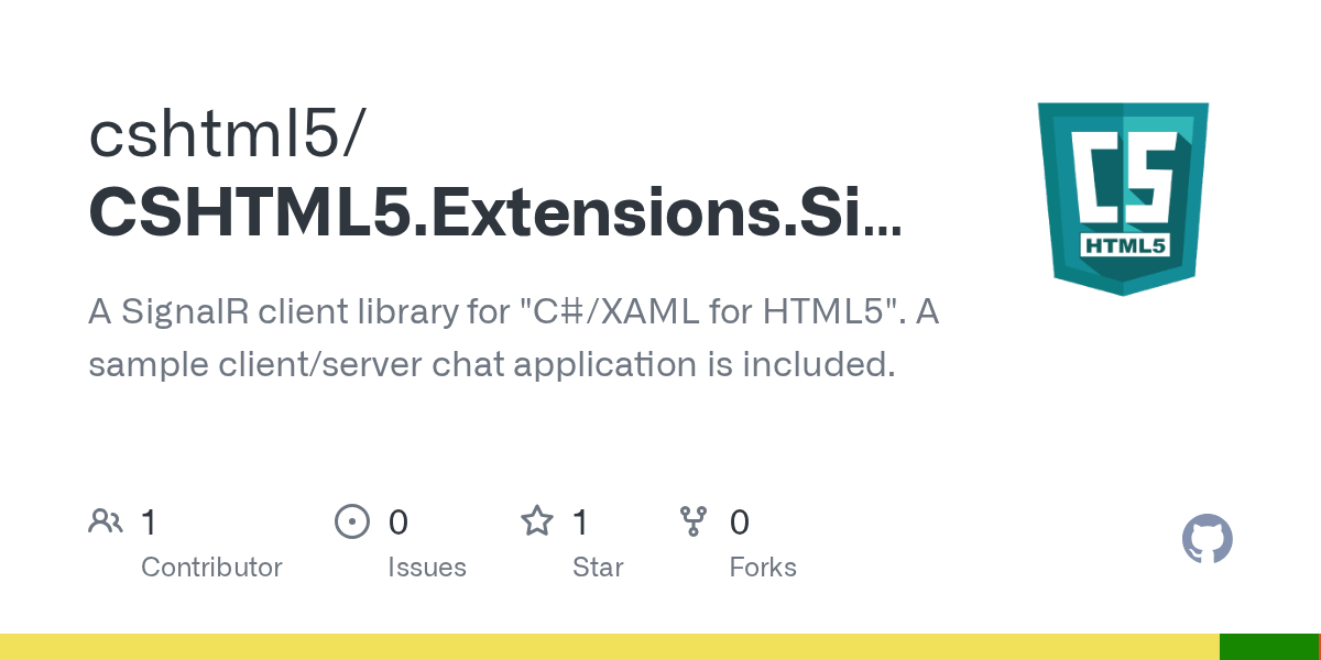 GitHub cshtml5/CSHTML5.Extensions.SignalR A SignalR client library