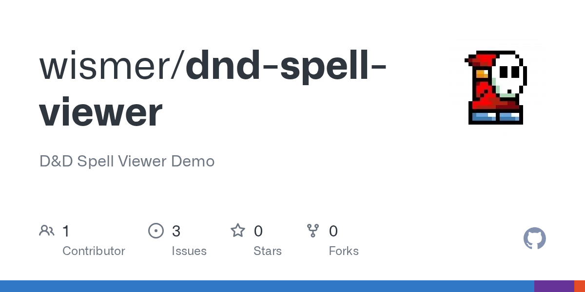 GitHub wismer/dndspellviewer D&D Spell Viewer Demo