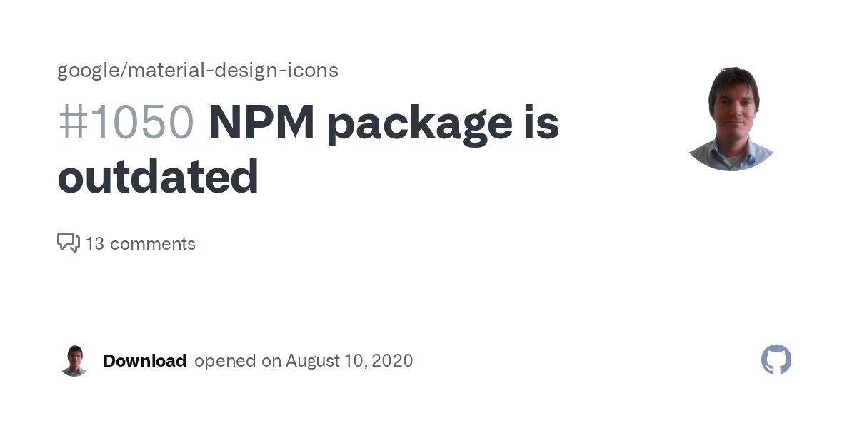 NPM package is outdated · Issue 1050 · google/materialdesignicons · GitHub