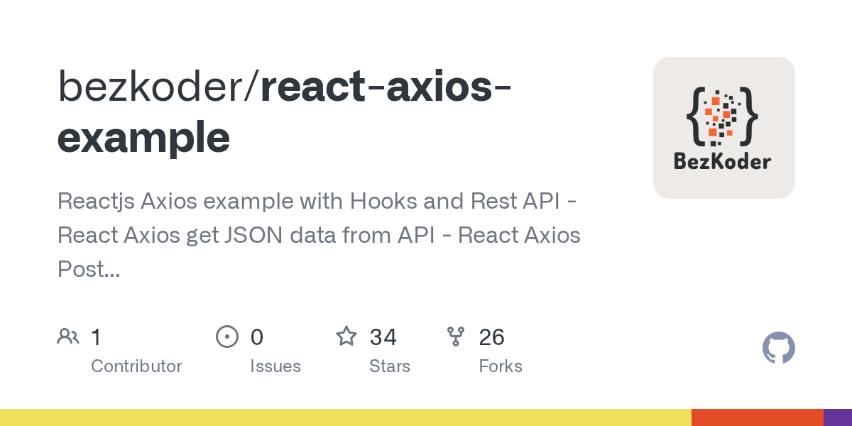 GitHub bezkoder/reactaxiosexample Reactjs Axios example with Hooks and Rest API React