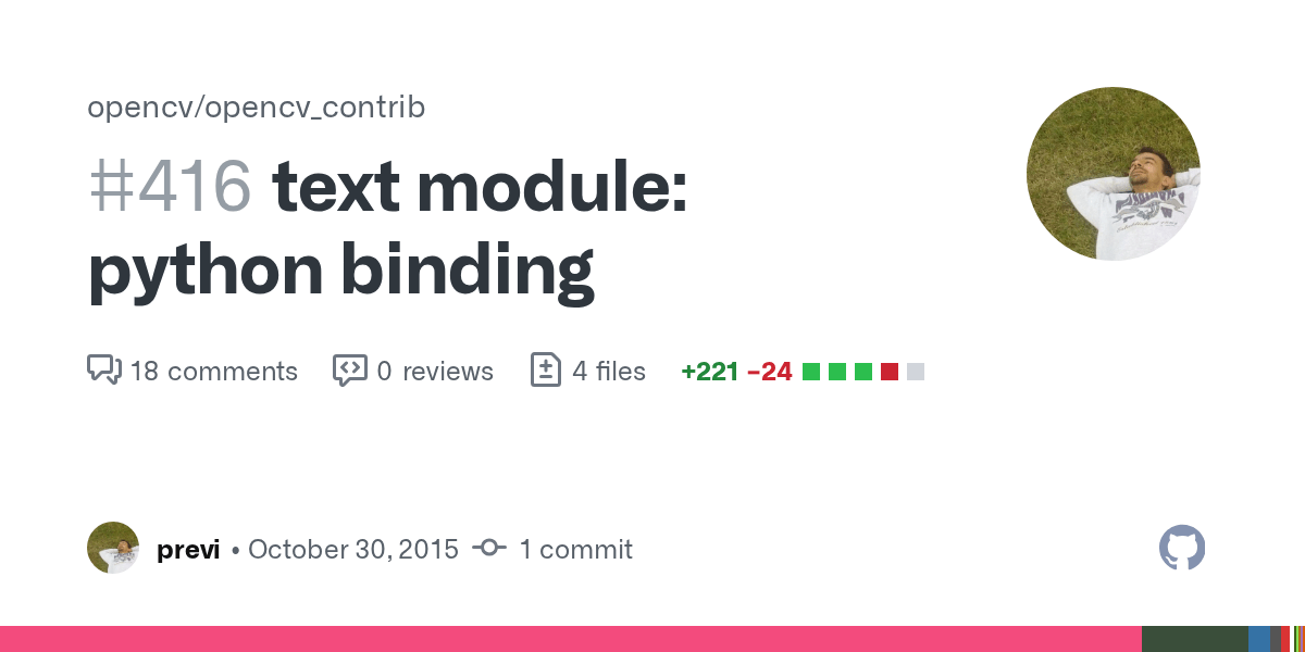 text module python binding by previ · Pull Request 416 · opencv
