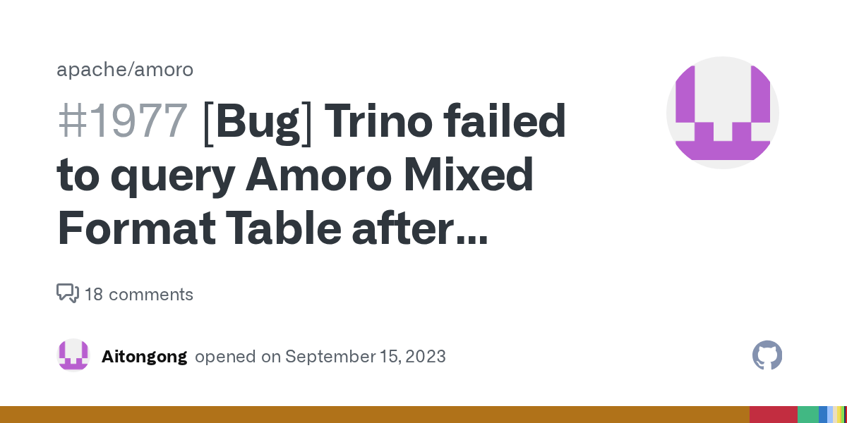 [Bug] Trino failed to query Amoro Mixed Format Table after restarting