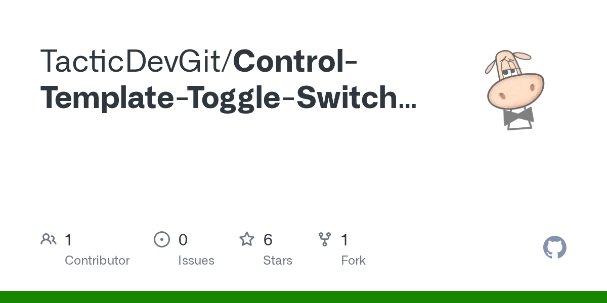 GitHub TacticDevGit/ControlTemplateToggleSwitchWPF