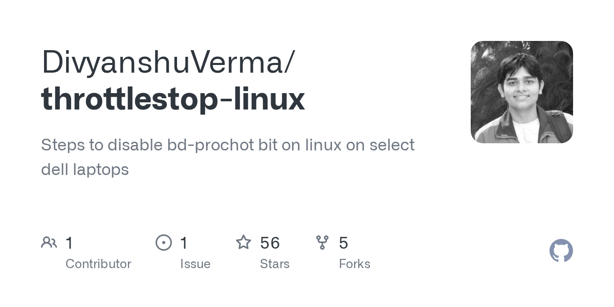 GitHub DivyanshuVerma/throttlestoplinux Steps to disable bdprochot