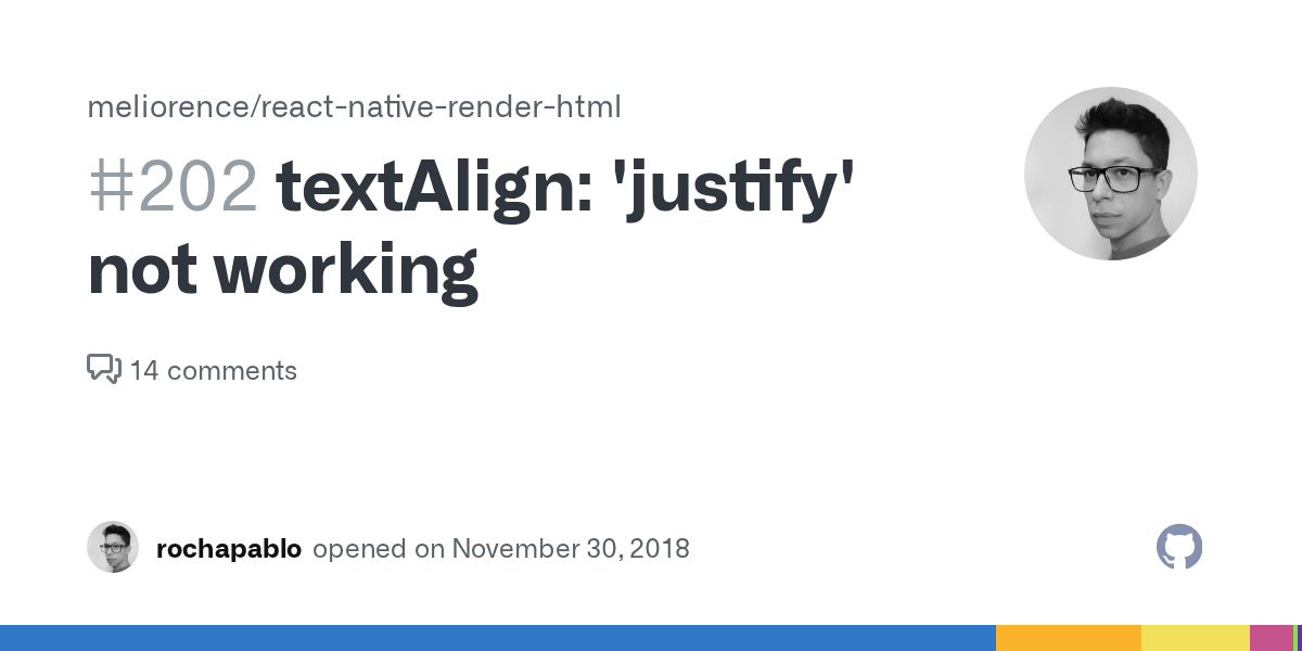 textAlign 'justify' not working · Issue 202 · meliorence