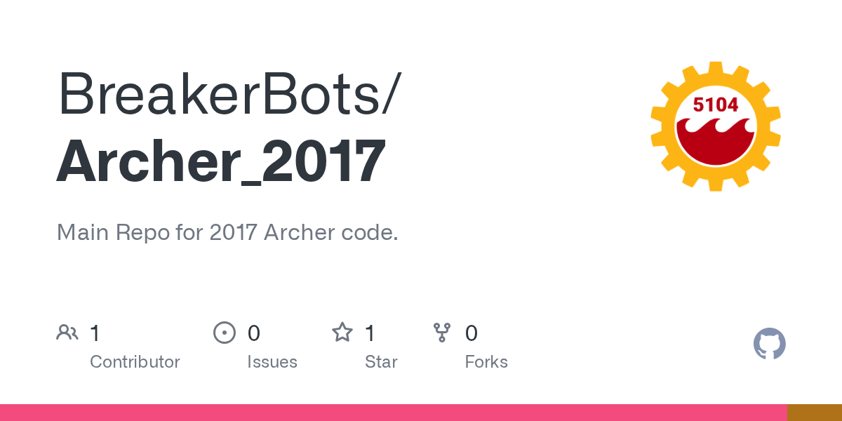 GitHub BreakerBots/Archer_2017 Main Repo for 2017 Archer code.