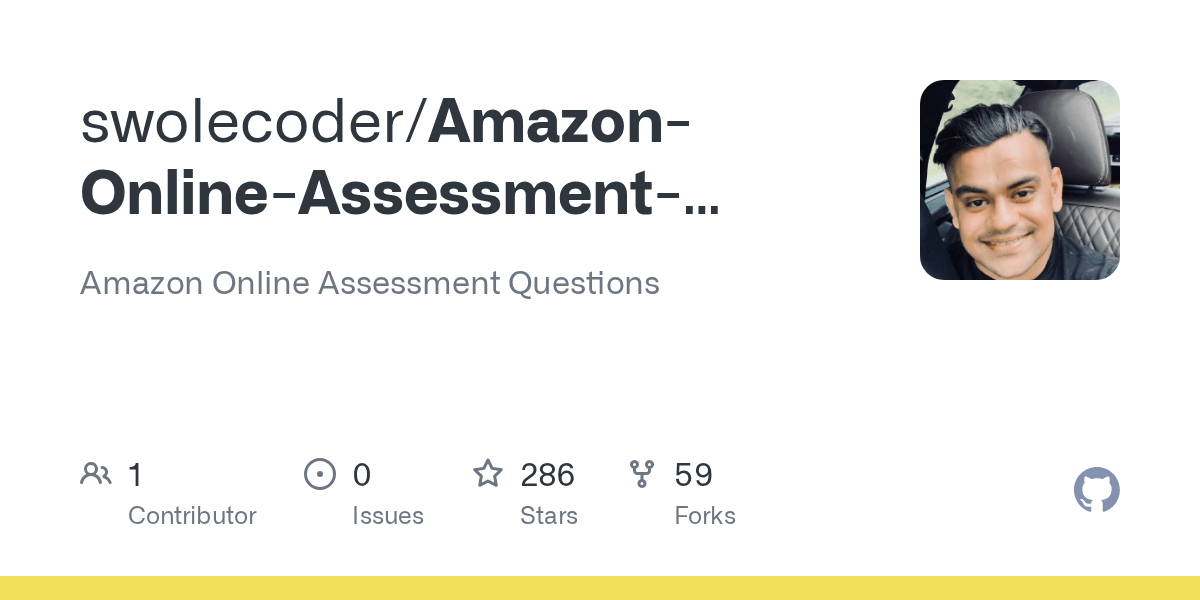 GitHub Amazon Online Assessment Questions