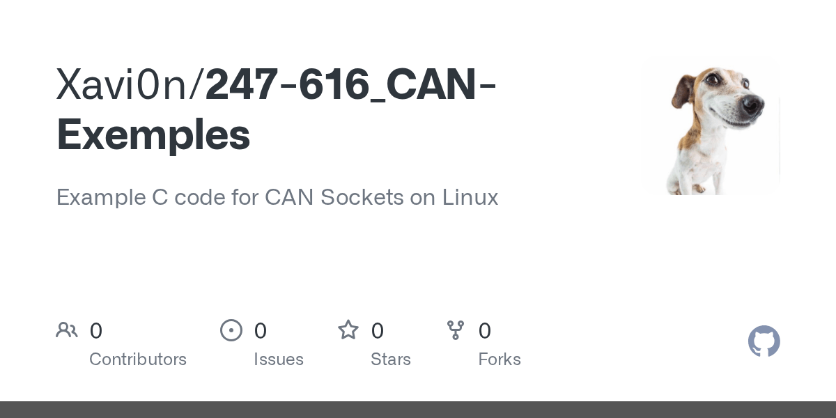 GitHub Xavi0n/247616_CANExemples Example C code for CAN Sockets on