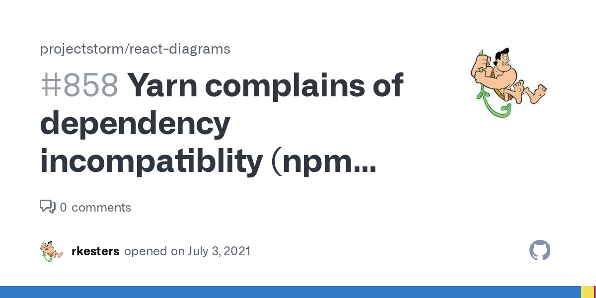 Yarn complains of dependency (npm straight up fails