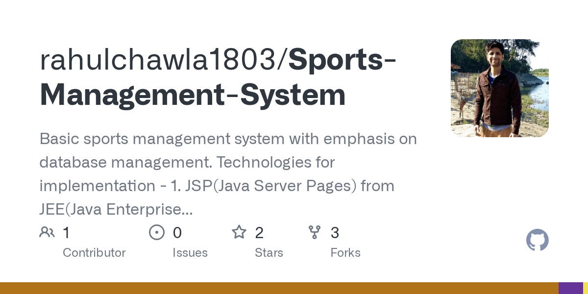 GitHub rahulchawla1803/SportsManagementSystem Basic sports