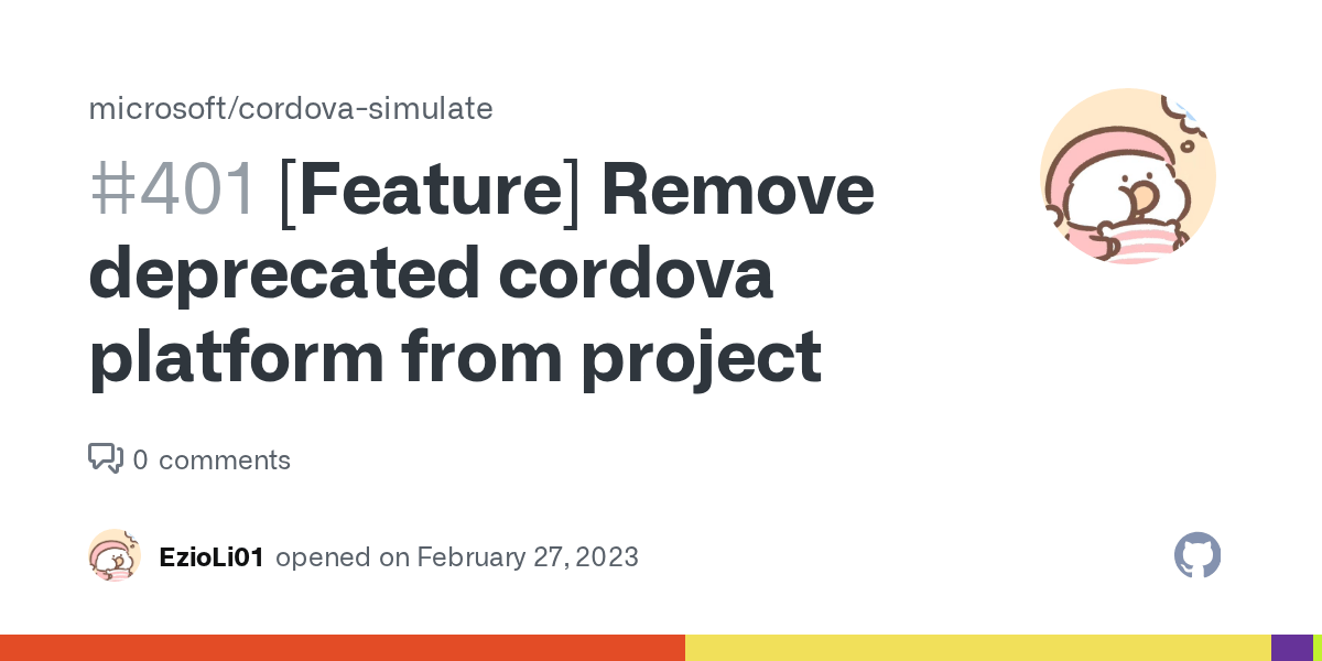 [Feature] Remove deprecated cordova platform from project · Issue 401