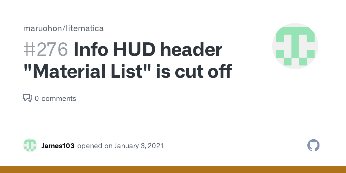 Info HUD header "Material List" is cut off · Issue 276 · maruohon
