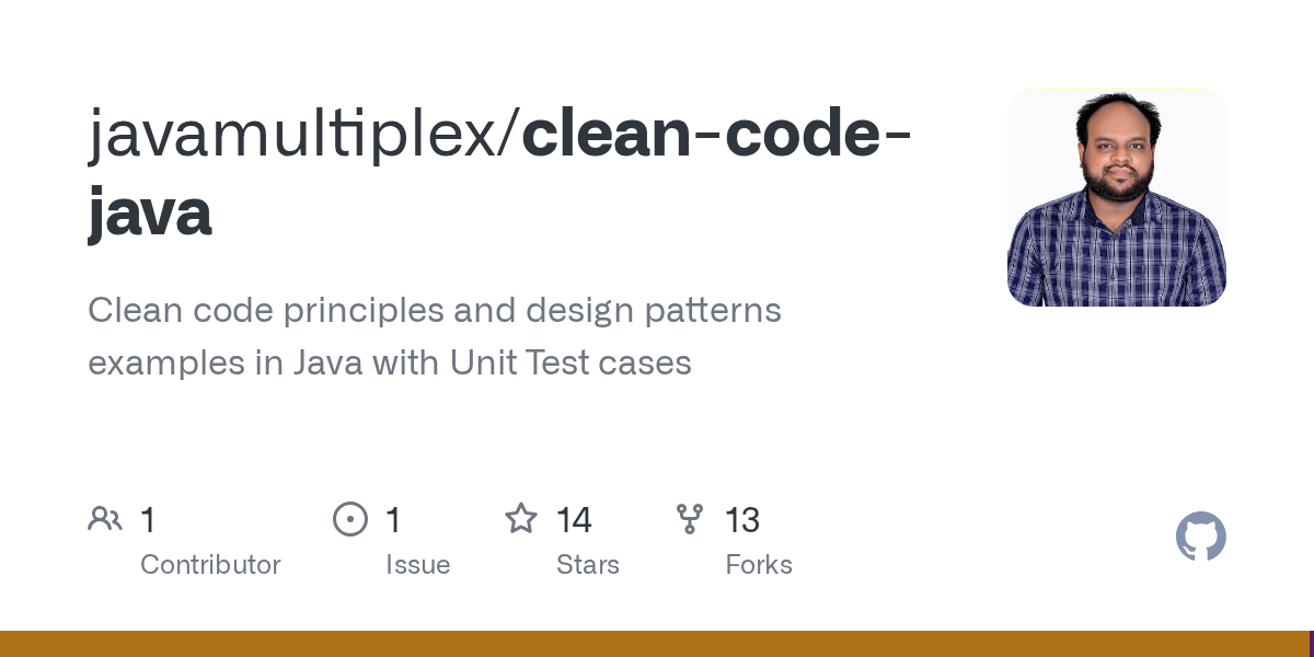 GitHub javamultiplex/cleancodejava Clean code principles and