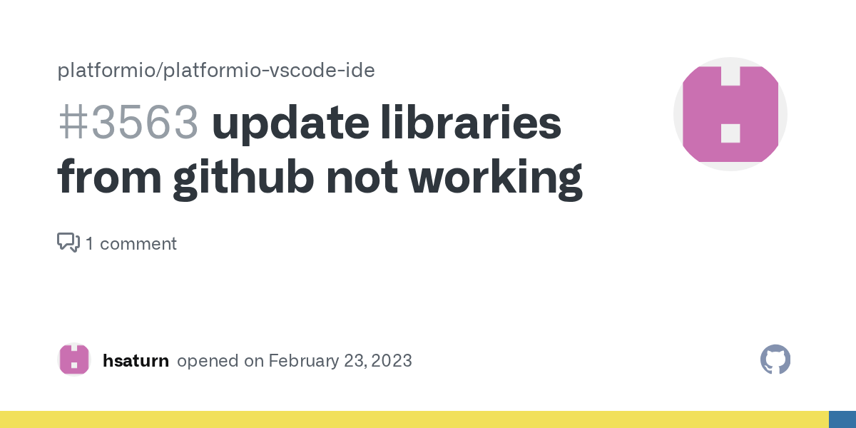 update libraries from github not working · Issue 3563 · platformio
