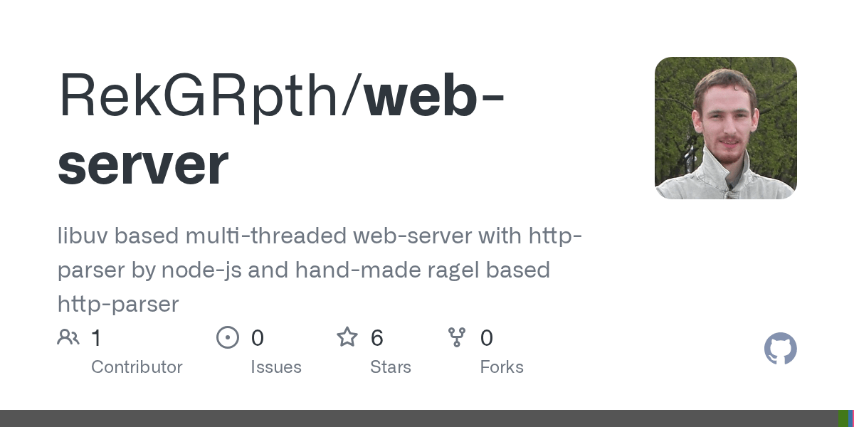 GitHub RekGRpth/webserver libuv based multithreaded webserver