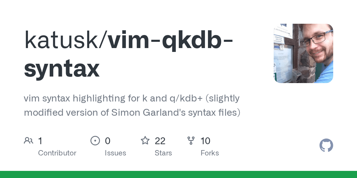 GitHub katusk/vimqkdbsyntax vim syntax highlighting for k and q