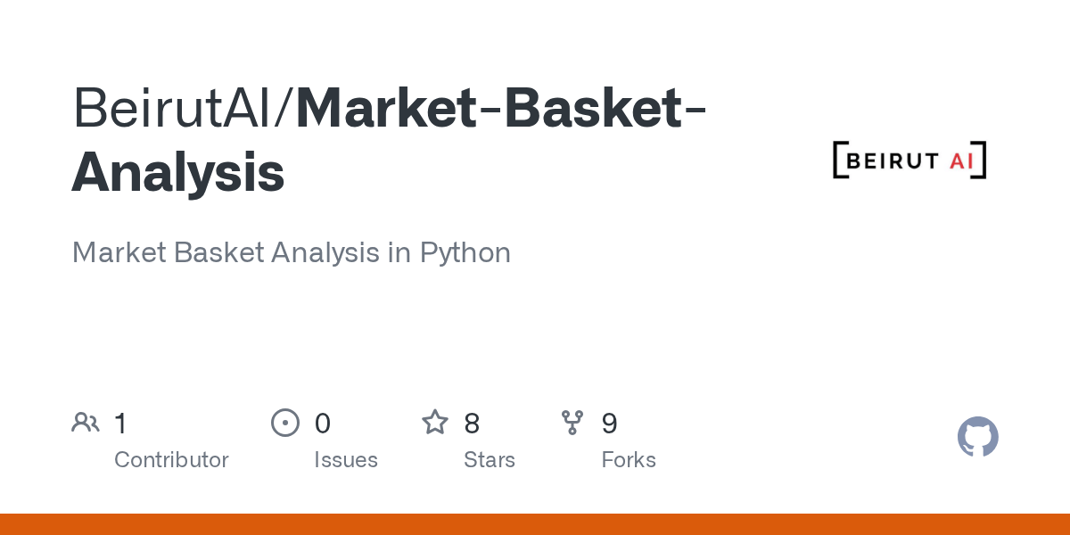 GitHub BeirutAI/MarketBasketAnalysis Market Basket Analysis in Python