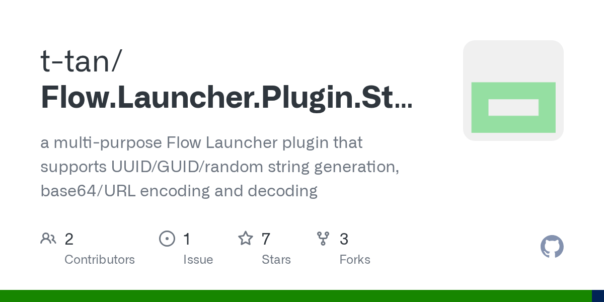 GitHub ttan/Flow.Launcher.Plugin.StringUtils a multipurpose Flow