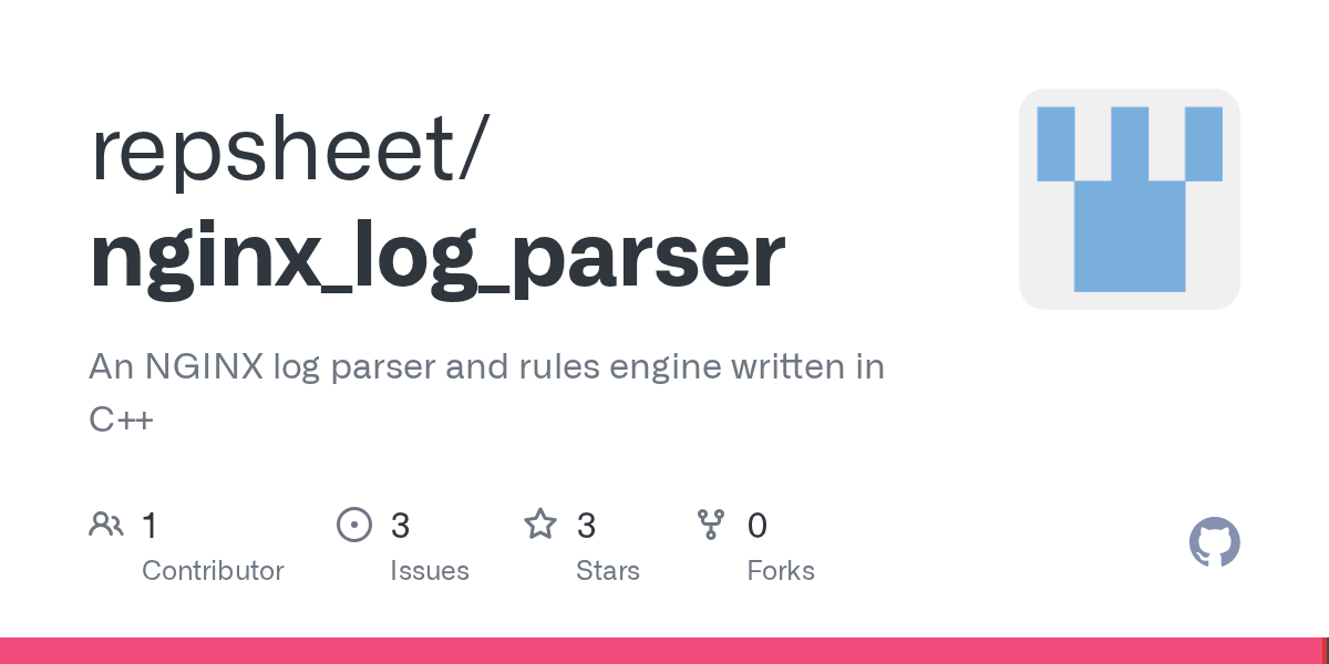 GitHub repsheet/nginx_log_parser An NGINX log parser and rules engine written in C++