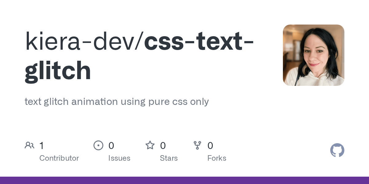 GitHub kieradev/csstextglitch text glitch animation