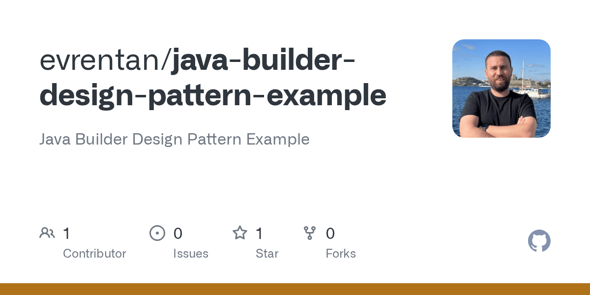 GitHub evrentan/javabuilderdesignpatternexample Java Builder