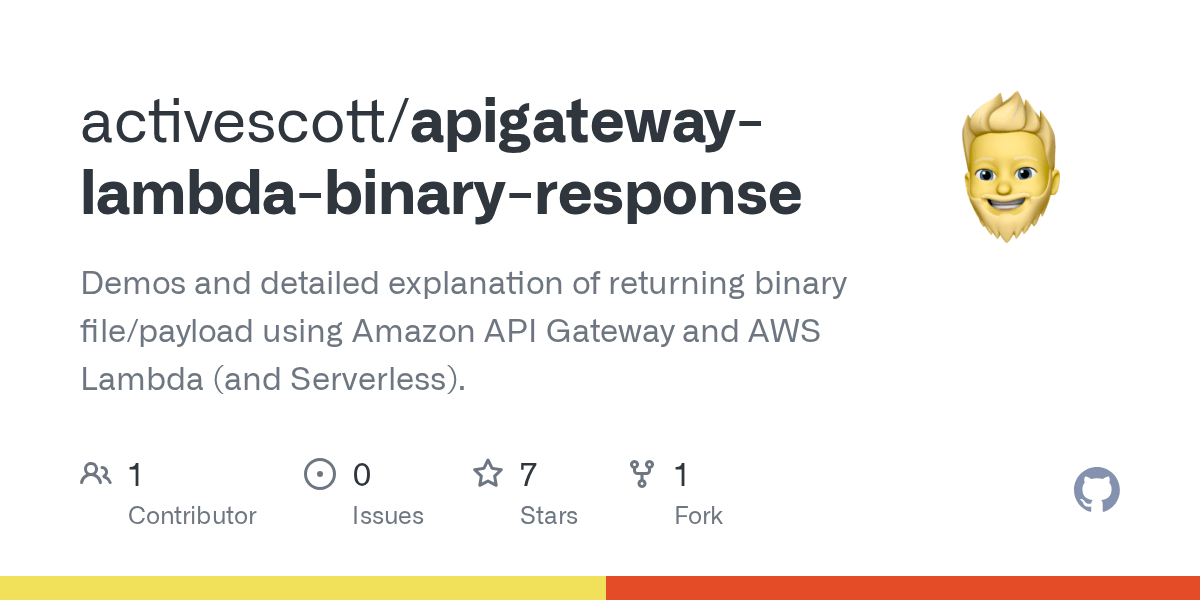 GitHub activescott/apigatewaylambdabinaryresponse Demos and