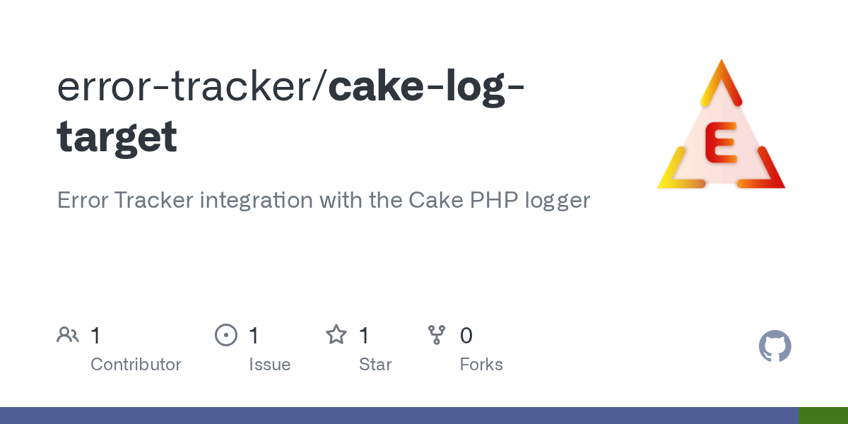 GitHub errortracker/cakelogtarget Error Tracker integration with