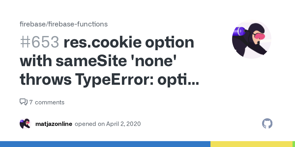 res.cookie option with sameSite 'none' throws TypeError option