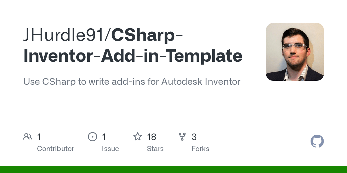 GitHub JHurdle91/CSharpInventorAddinTemplate Use CSharp to write
