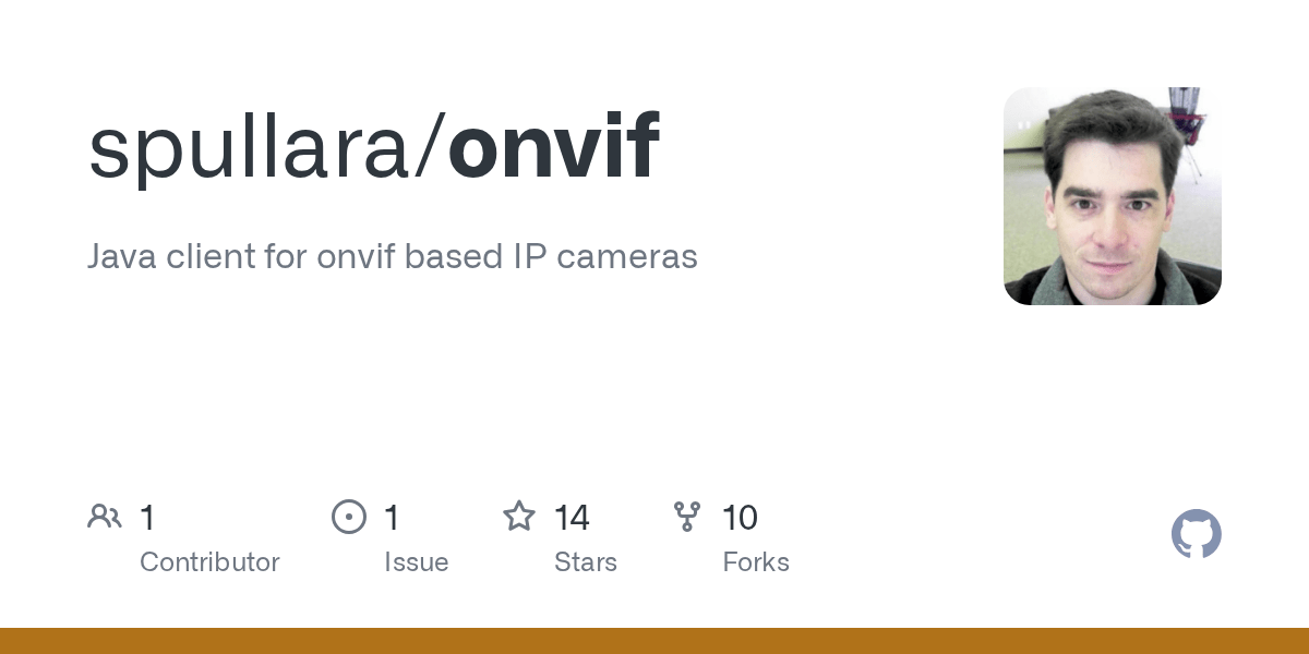 GitHub spullara/onvif Java client for onvif based IP cameras