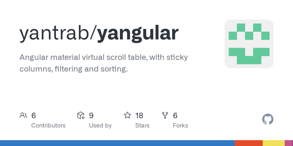 GitHub yantrab/yangular Angular material virtual scroll table, with