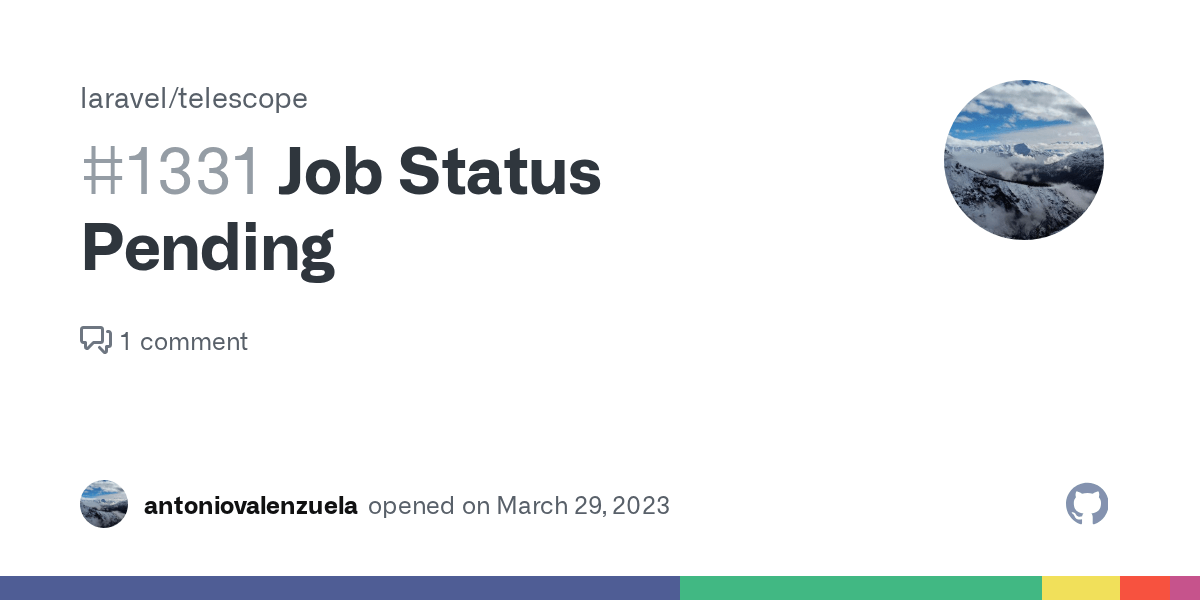 Job Status Pending · Issue 1331 · laravel/telescope · GitHub