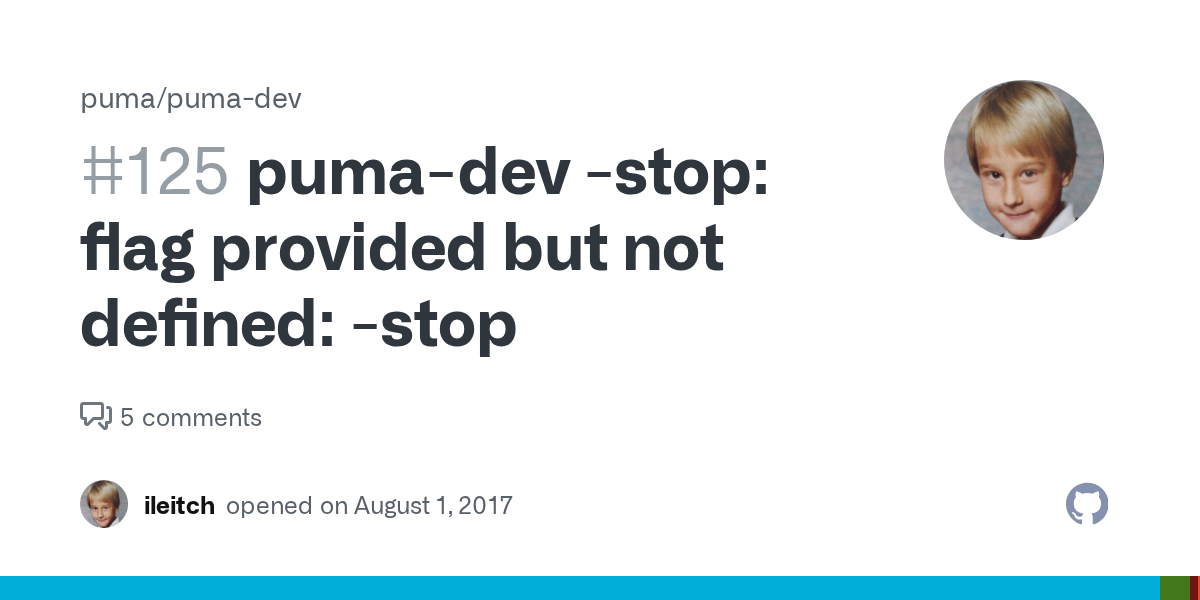 pumadev stop flag provided but not defined stop · Issue 125