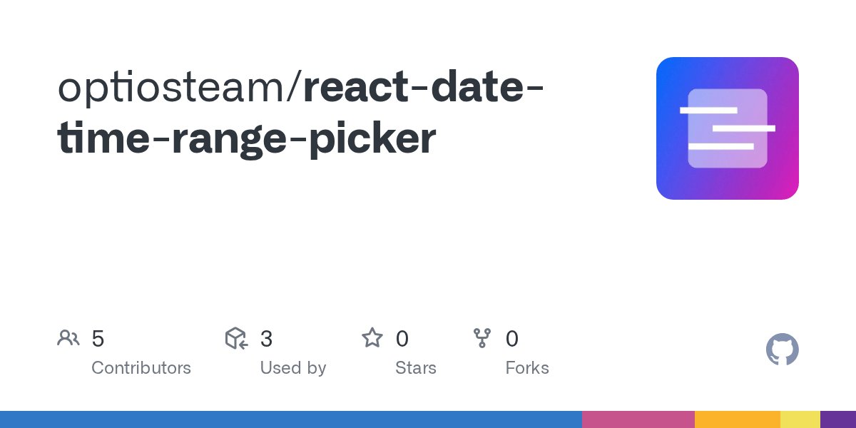 GitHub optiosteam/reactdatetimerangepicker