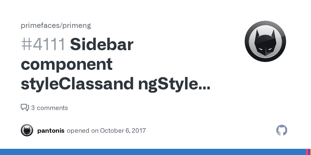 Sidebar component styleClassand ngStyle dont work · Issue 4111