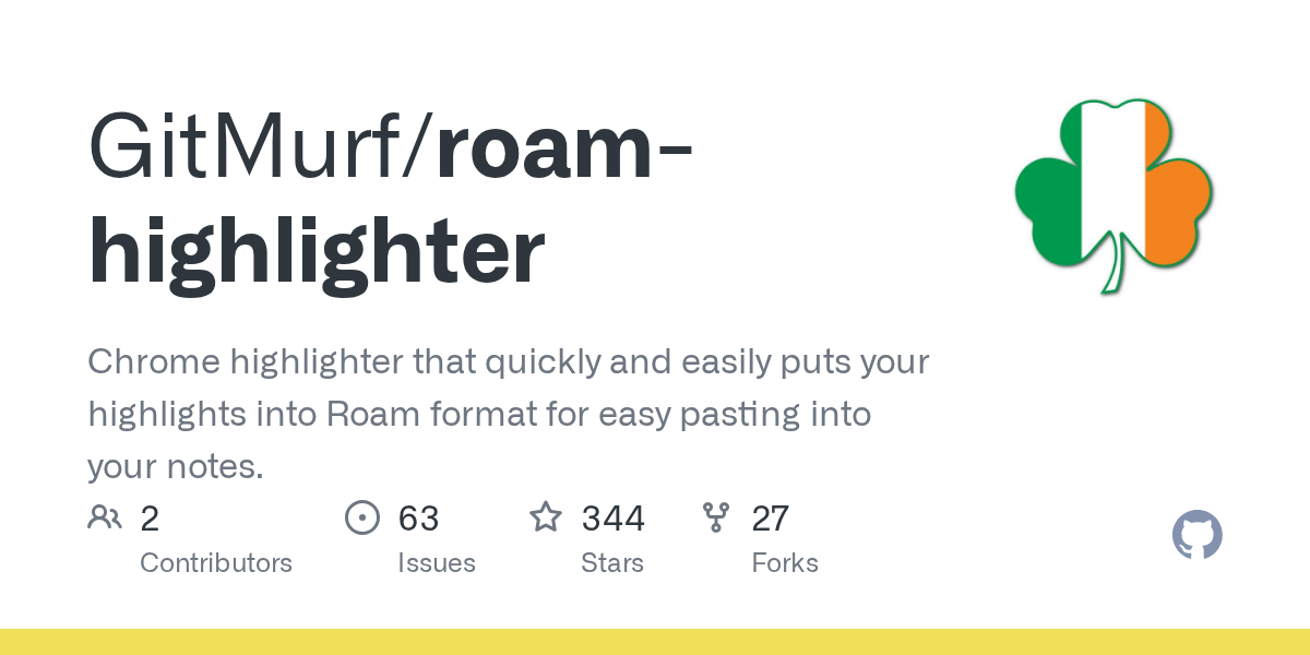 GitHub GitMurf/roamhighlighter Chrome highlighter that quickly and