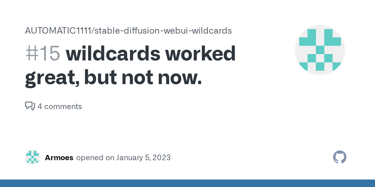 wildcards worked great, but not now. · Issue 15 · AUTOMATIC1111/stable