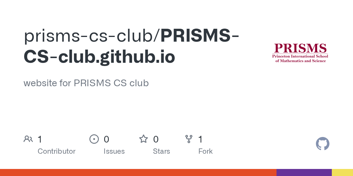 GitHub website for PRISMS CS club